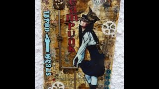 Mixed Media Steampunk Art Panel [upl. by Cirala]