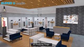 Super U Project Custom Retail Womens Shoes Shop Decoration Interior Design For Sale [upl. by Ddot]