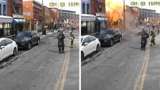 Video captures exact moment gas explosion levels building [upl. by Yknarf]