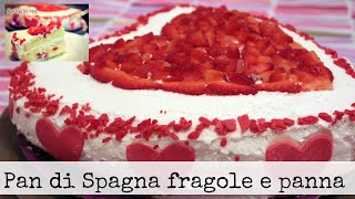 Torta alle fragole e panna con crema e yogurt [upl. by Teresina]