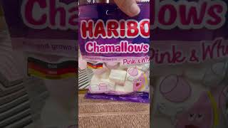 🌈HARIBO CHAMALLOWS PINK ampWHITE MARSHMALLOW asmr marshmallow delicious viral shorts [upl. by Nosneh389]