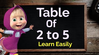 Learn Multiplication Table of 2 to 5 Maths Table 2 se 5 ka table 2 se 5 ka pahara table 2 to 5 [upl. by Alister]