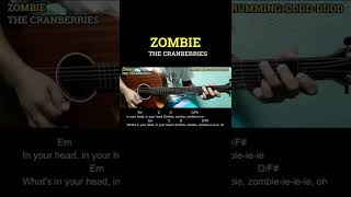 Zombie  The Cranberries  Guitar Chords with Lyrics  Guitar Tutorial shorts [upl. by Elias]