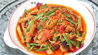 Resep TUMIS BALADO TERONG KACANG PANJANG khas Dapur Uni ET [upl. by Etteinotna]