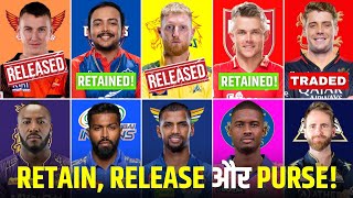 IPL 2024  ALL 10 Teams Final Retention Released Players List and Purse  ANALYSIS [upl. by Anileh]