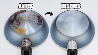 Deja limpio tus sartenes con BICARBONATO y VINAGRE en unos simples pasos [upl. by Yecniuq575]