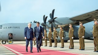 President Nechirvan Barzani welcoming President Alar Karis of Estonia at Erbil International Airport [upl. by Maxi]