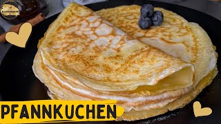 Pfannkuchen Teig einfach selbst gemacht  Grundrezept für Eierkuchen  Rezept mit Dinkelmehl [upl. by Gentille]