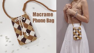 DIY Tutorial ☆ 𝗛𝗼𝘄 𝗧𝗼 𝗠𝗮𝗸𝗲 𝗠𝗮𝗰𝗿𝗮𝗺𝗲 𝗣𝗵𝗼𝗻𝗲 𝗕𝗮𝗴 cross bodysling bag [upl. by Pavyer]