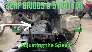 HOW THE GOVERNOR works on a Briggs Stratton engine How to adjust the idle and HighSpeed John Deere [upl. by Nahoj430]