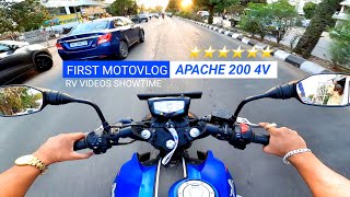 First Motovlog on my TVS APACHE RTR 200 4V 🎯 Saree Guard bhi Remove kar diya 🔥RIDE IT FEEL IT ❤️ [upl. by Verdi]