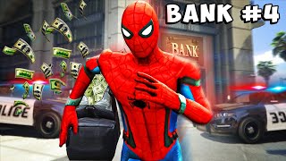 Robbing Every Bank In GTA 5 As Spiderman [upl. by Hodges]