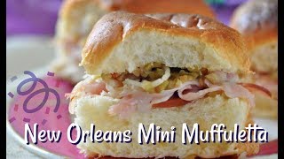 Mini Muffulettas Perfect For Mardi Gras Party Appetizer [upl. by Nosnaj751]