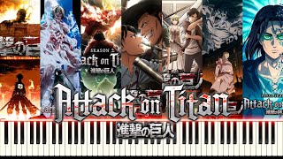 Attack on Titan All Openings 17 Piano Cover FREE MIDI [upl. by Imalda]