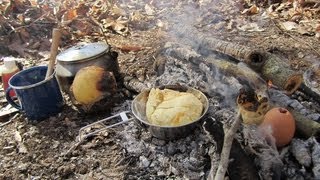 Campfire Cooking  A Typical Morning Meal [upl. by Sabanrab]