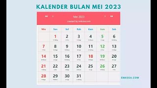 Kalender Bulan Mei 2023 Lengkap [upl. by Geminius]