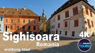 City of Dracula Sighisoara Romania Walking Tour 4k UHD 60fps [upl. by Nnayr]