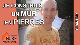 Je construis un mur en pierres  sur un terrain en pente [upl. by Meggie]