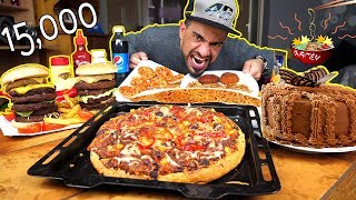 تحدي اكل وجبة عائلية كبيرة ومتنوعة بمعدل ۱٥۰۰۰ سعرة حرارية  موكبانغ  15000 Calorie Challenge [upl. by Marilla]