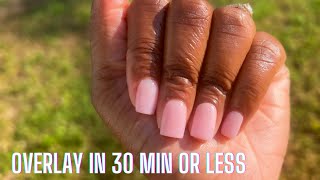 Acrylic Overlay  Short Overlay On Natural Nails  Easy Beginner Friendly Tutorial [upl. by Innavoj]