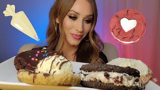 ASMR Im Obsessed NEW FLAVORS Crumbl Cookie 🍪🤤 Mukbang whispering eating sounds [upl. by Sinnylg]