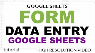 Google Sheets Form for Data Entry  Apps Script [upl. by Akahs]