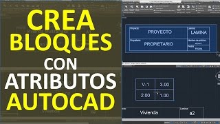 Crear Bloques con Atributos en AutoCAD Ej Membrete y Cuadro de Vanos [upl. by Ellehsyt]