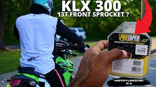 NEW SPROCKET FOR THE KLX300 BETTER WHEELIES [upl. by Lloyd]