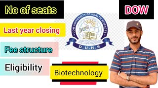 DOW UNIVERSITY BS BIOTECHNOLOGY ADMISSION 2024dow university admission 2024 [upl. by Cyrus]