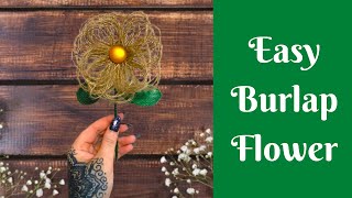 Everyday Crafting Easy Burlap Flower  How To Make A Burlap Flower [upl. by Yelyr]