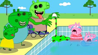 Zombie Apocalypse Zombies Appeared At The Swimming Pool   Peppa Pig Funny Animation [upl. by West]