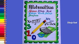 Como hacer caratulas para cuadernos de secundaria matemáticas [upl. by Eigger839]