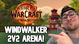 Playing 2v2 On the first day of the season  Windwalker Monk Arena R1 Gladiator [upl. by Mafala]