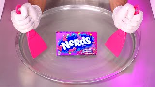 NERDS Ice Cream Rolls  how to make Ice Cream out of Nerds Grape amp Strawberry Candy  ASMR [upl. by Blakelee]