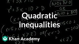 Quadratic inequalities  Polynomial and rational functions  Algebra II  Khan Academy [upl. by Philan308]