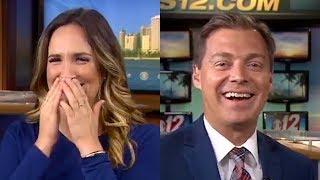 News Anchors Cant Stop Laughing At Tech Blooper [upl. by Hnahym691]