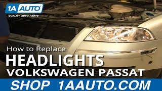 How To Replace Headlight and Bulb 0205 VW Passat Sedan [upl. by Lihas503]