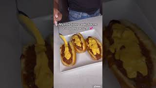 Chili cheese dogs 🔥‼️ foodie chilidogs [upl. by Enaj]