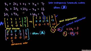 Matris SırasıKademeli Form Kullanarak 4 Bilinmeyenli 3 Denklem Sisteminin Çözümü Lineer Cebir [upl. by Evonne39]