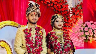 Varmala of neha and nitish ❤️Ram ram jai raja raam  neha wedsnitishgrand entry of brideampgroom ❤️ [upl. by Fiore553]