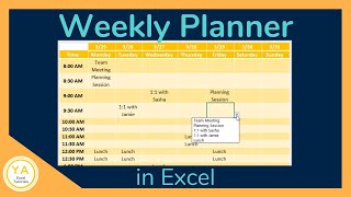 How to Make a Weekly Schedule in Excel  Tutorial [upl. by Ssegrub]