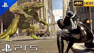 PS5 SpiderMan 2  Venom Vs Lizard Chase FIght  ULTRA Realistic Graphics Gameplay 4K 60FPS HDR [upl. by Juliane]