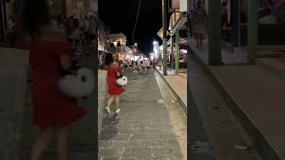 Faliraki Bar Street Late Night Walk 2021 Rhodes Greece shorts [upl. by Trilby]