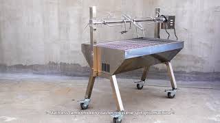 Stainless lamb chicken roaster rotisserie spit grill machine [upl. by Eanat]