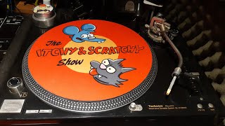 ITCHY amp SCRATCHY SIMPSONS paño slipmat FONDO ROJO DJPROAUDIO [upl. by Newra]