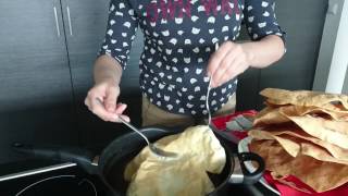 How to fry uncooked dried PoppadumsPoppadoms [upl. by Nairad994]