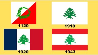 Flag of Lebanon  Historical Evolution with the national anthem of Lebanon [upl. by Aneetsirhc]