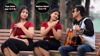 Proposing Girl Singing Prank With Guitar  Romantic Love Songs Mashup  Epic Reactions😍  Jhopdi K [upl. by Yerahcaz]