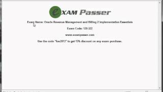 1z0322 Oracle Revenue Management and Billing 2 Implementation Essentials [upl. by Oer]