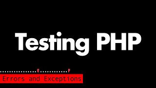 PHPUnit  Testing Errors and Exceptions [upl. by Neerac686]